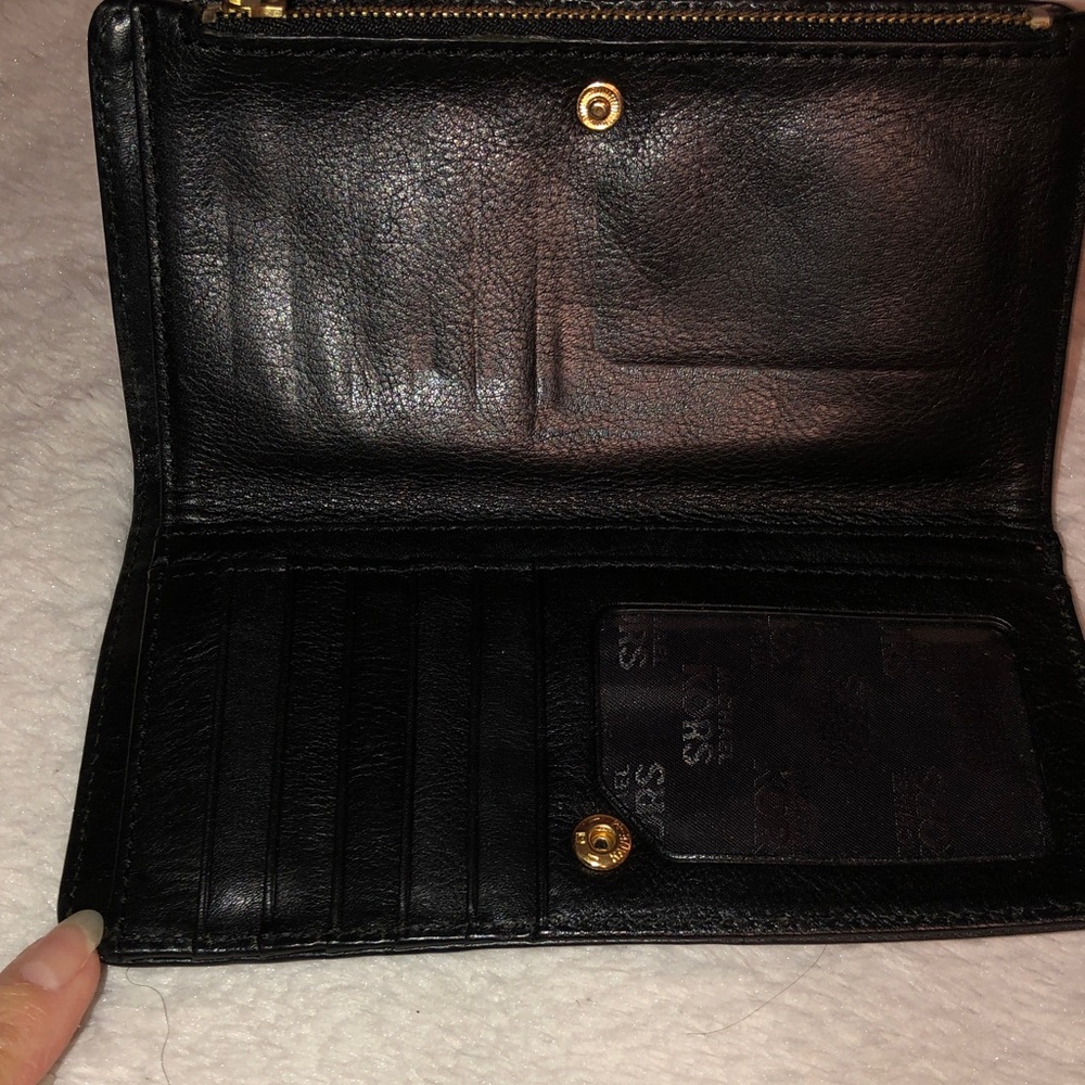 Michael Kors Black Leather Buckle Clutch Wallet with Gold Hardware - Picture 5 of 11